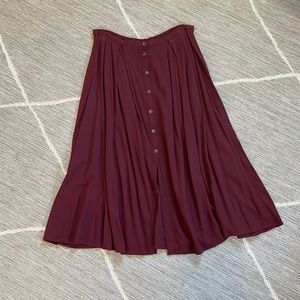 ASOS burgundy midi skirt with pockets